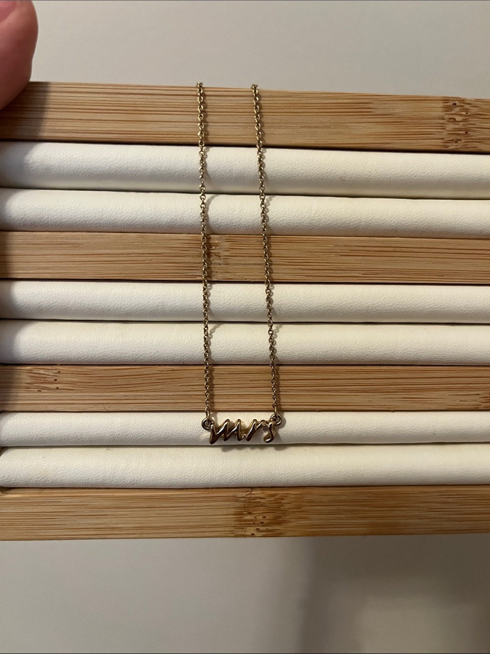 kate spade Gold-tone 'Mrs' Script Necklace